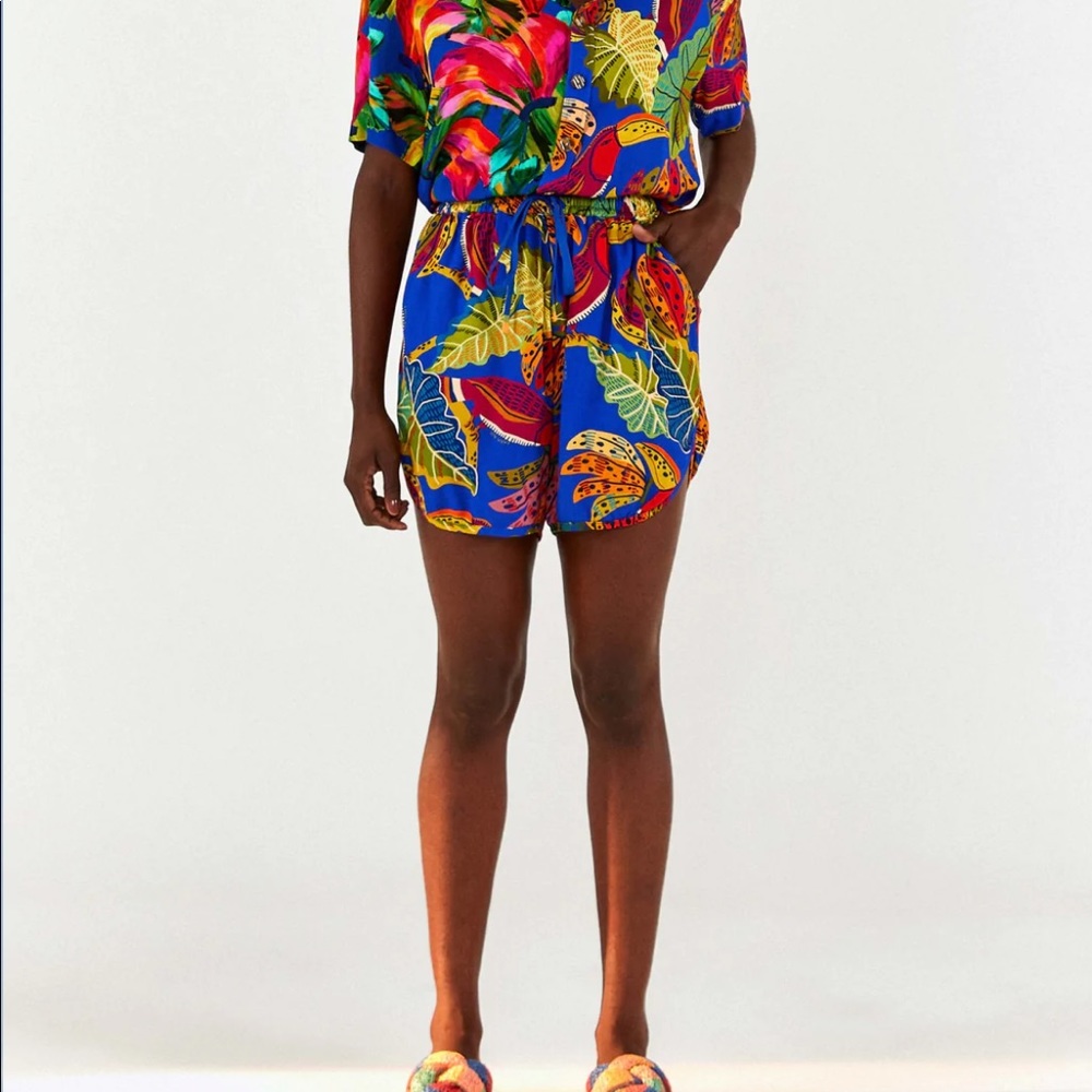 Farm Rio Blue Beaks & Bananas Unisex Shorts
